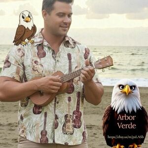 Max Boxer Men 2X Button Down Cotton Guitar Shirt 1 pocket